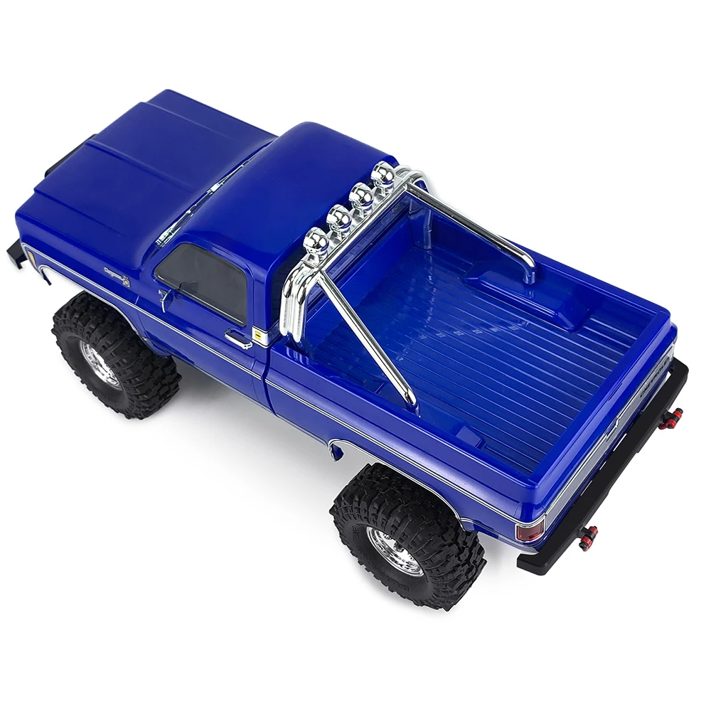 YEAHRUN Metall Simulation Vorne/Hinten Anti-kollision Stoßstange mit U-förmigen Abschlepphaken für TRX-4M Chevrolet K10 1/18 RC Auto Upgrade Teil