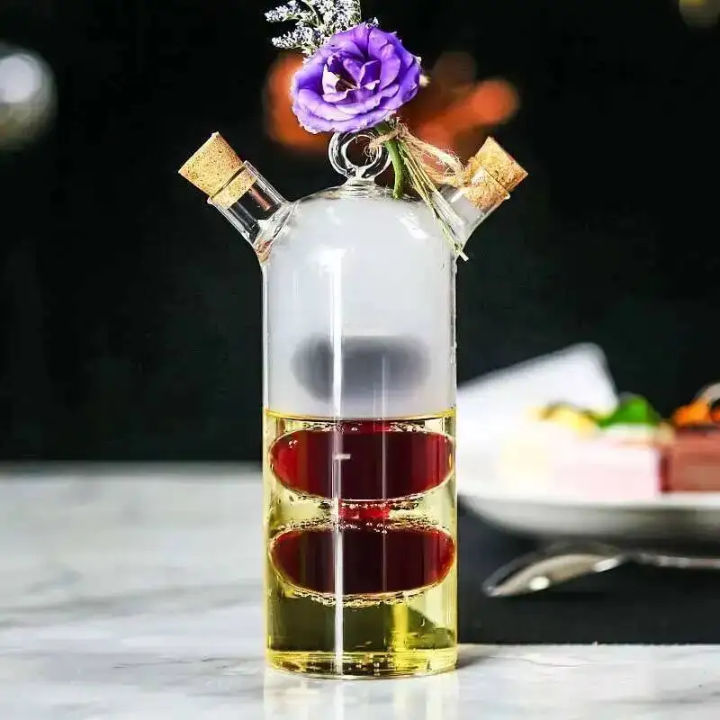 Double Tube Lovers Sharing Molecular Cocktail Glass Two Different Drinks Integrated Bottle For Bar Night Club Mixing Wine Cup