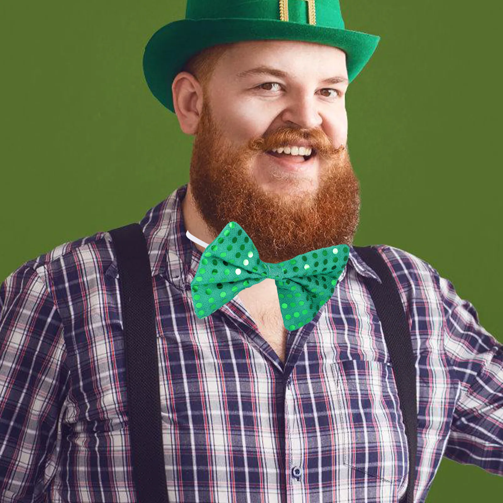 

Набор из 6 зеленых галстуков-бабочек с пайетками, большой размер, праздничный аксессуар для вечеринок, костюм на День Святого Патрика, реквизит для фотосессий, блестящий аксессуар для нарядов