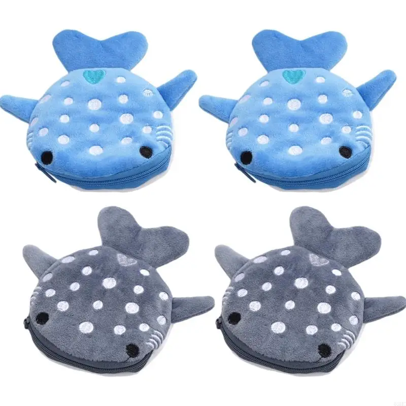 

63HC Set of 2 Cartoon Wallet Whale Plush Coin Purse Small for Kids School