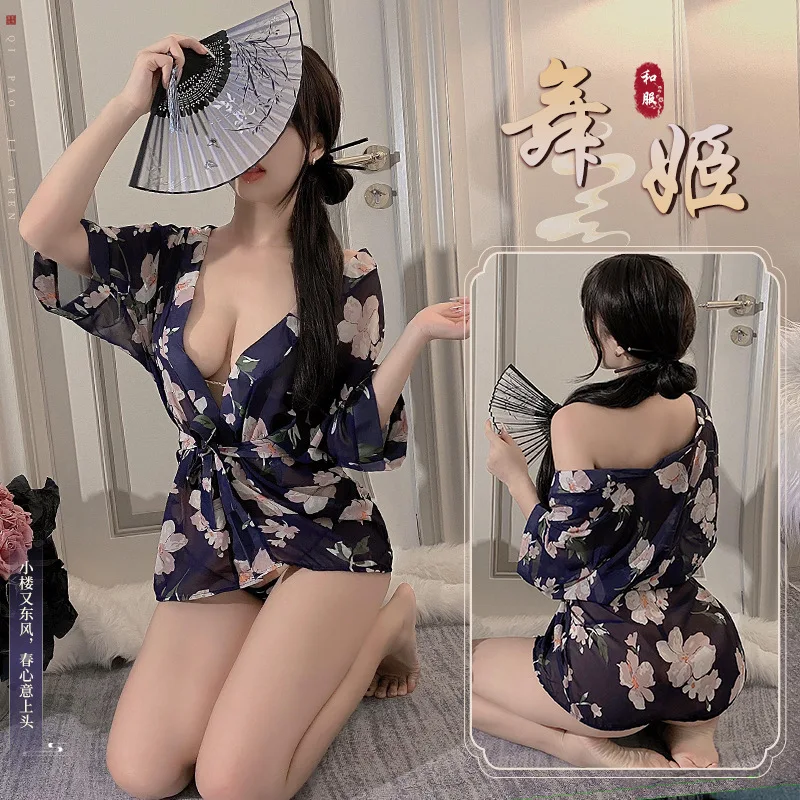 Lingerie giapponese Cosplay Sexy Kimono Set costumi femminili per adulti abbigliamento porno vestito del sesso Robe Extreme Mini Dress gioco di ruolo