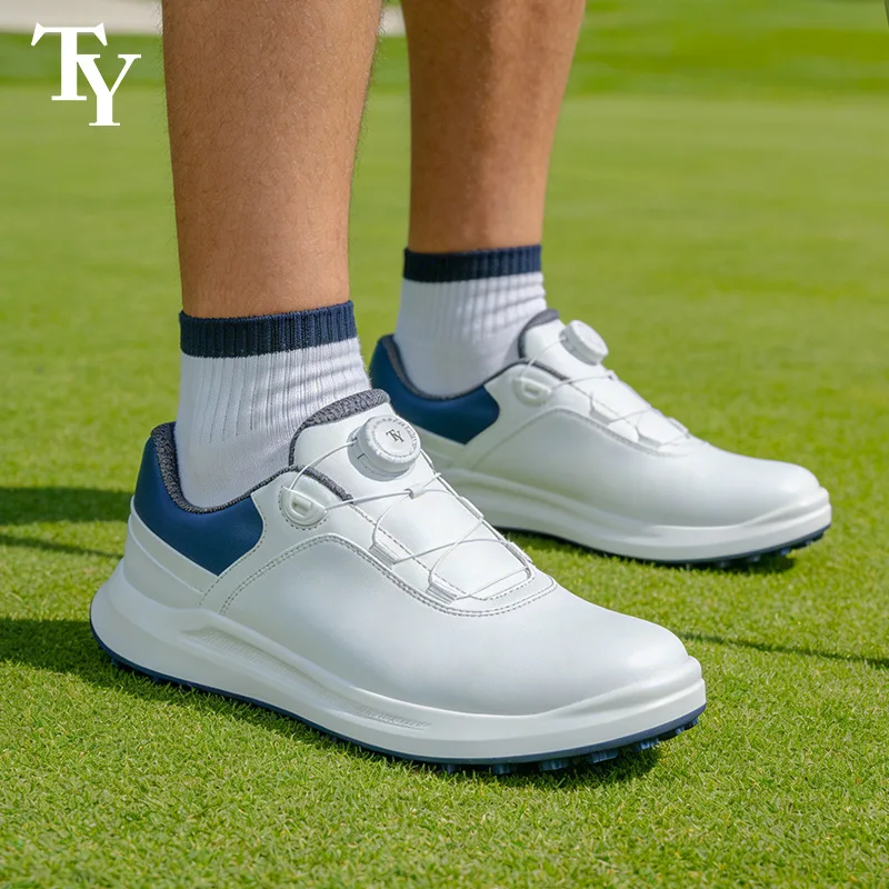 TY New Men Golf Shoes Waterproof Slip Resistant Breathable Spiked Golf Sneakers
