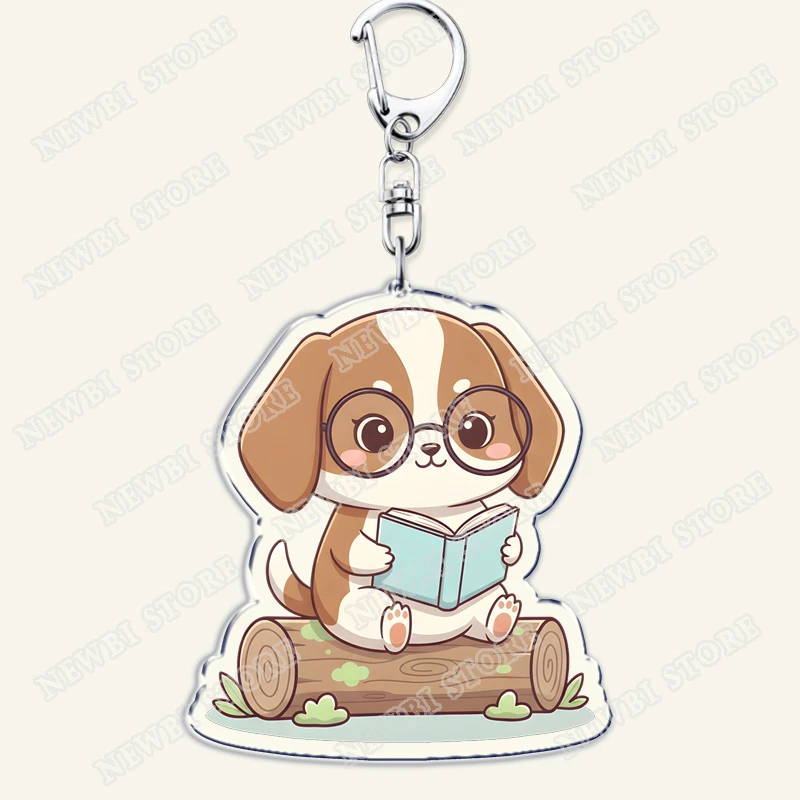 Cute Kawaii Reading Animals Keychains for Accessories Rabbit Elephant Bookworm Bookish Jewelry Key Chain Keyrings Friends Gifts