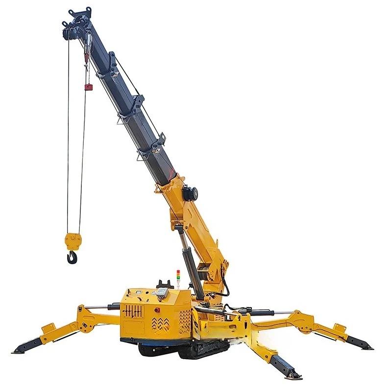 

oil and electricity dual-purpose self-propelled 5-ton telescopic spider crane, hydraulic telescopic boom spider crane