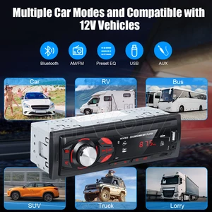 Vihoz Car Radio Audio 1 Din Bluetooth Hand-Free Hands Rufen Sie MP3-Player-Empfänger FM mit Karten Aux/USB/TF im Trace-Kit an 10 Hauptverkaufsradio Automotive Bluetooth - №10