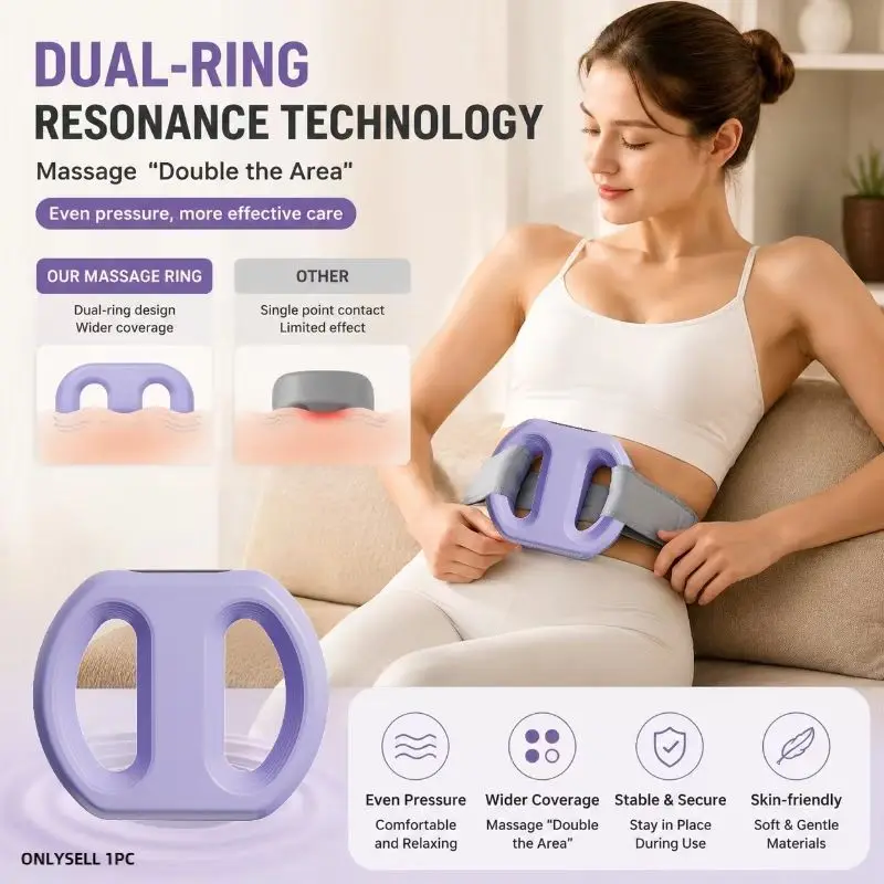 Belly Slimming Massager Full Body Slimming Deep Tissue Vibrating Massage Ring Electric Fascia Ring With Belt