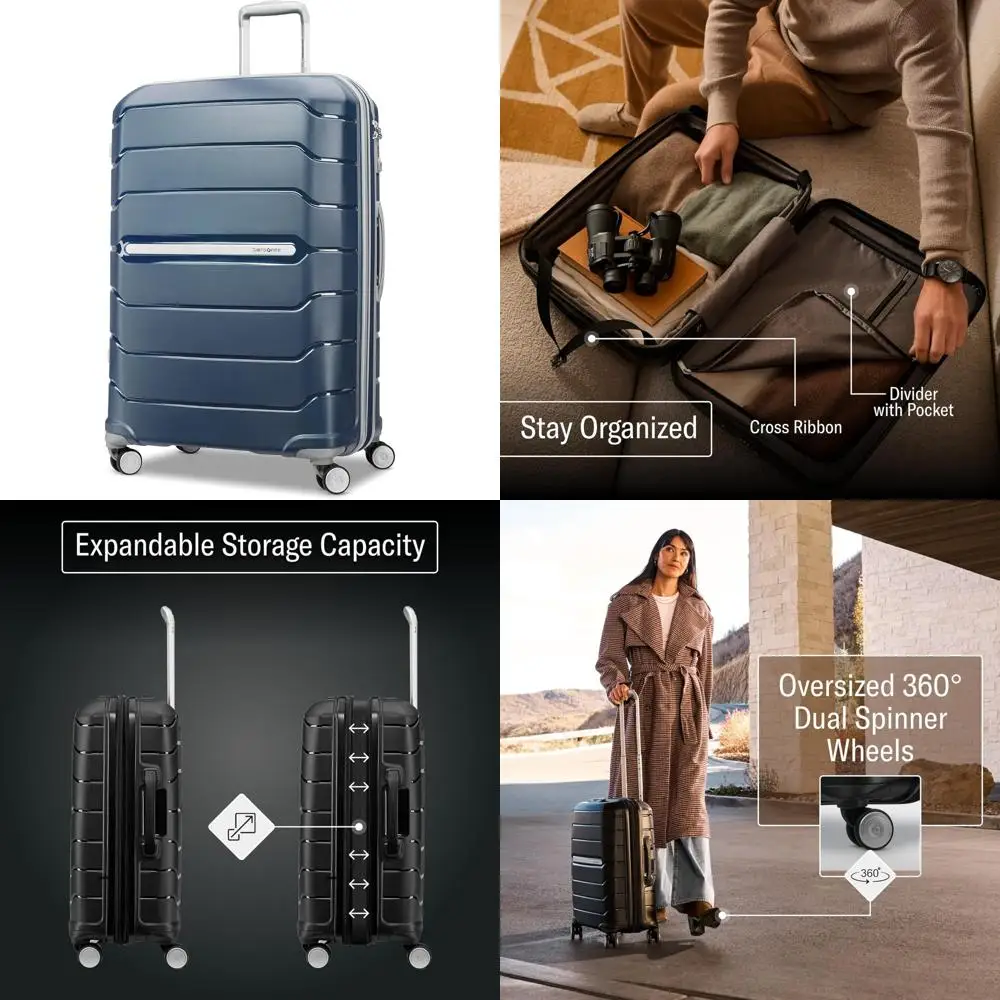 

3-piece hardside spinner luggage set with expandable carry-on and duffel