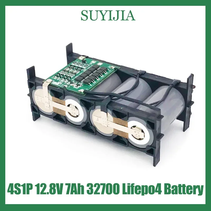 12.8V Battery Pack 7Ah 4S1P 3.2V 32700 Lifepo4 Battery W/ 4S 40A BMS Balanced 12V Power Supply for Electric Boat Uninterruptible