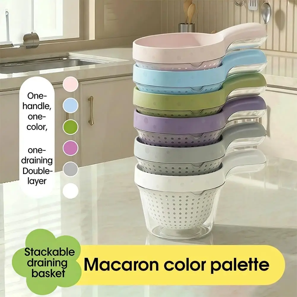 

2 in1 Kitchen Drain Basket Storage Basket Multifunctional Efficient Washing Storage Kitchen Vegetable Drainer Accessories