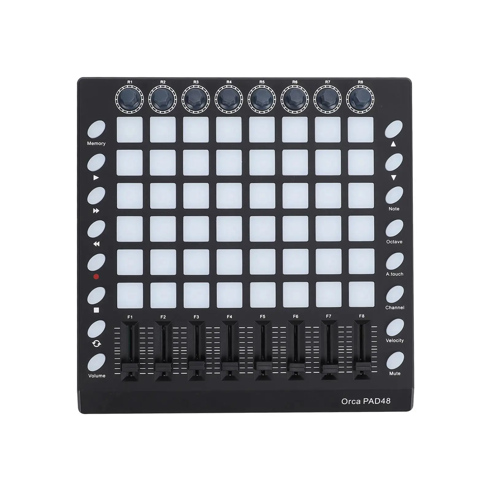 WORLDE PAD48 Beat Machine | 48 RGB Velocity Pads + 8 Knobs/16 Buttons/8 Faders | USB-C DAW Controller for FL/Logic