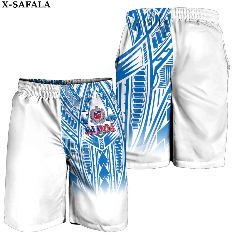 Samoa Polynesian Lauhala Rugby  Customized Swimming Shorts Summer Beach Holiday Shorts Men's Swimming Pants Half Pants-3