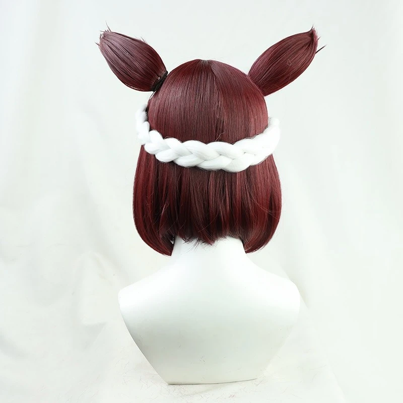 Pretty derby semana especial peruca cosplay construído em fio de aço cauda anime uma musume semana especial peruca cabelo sintético resistente ao calor