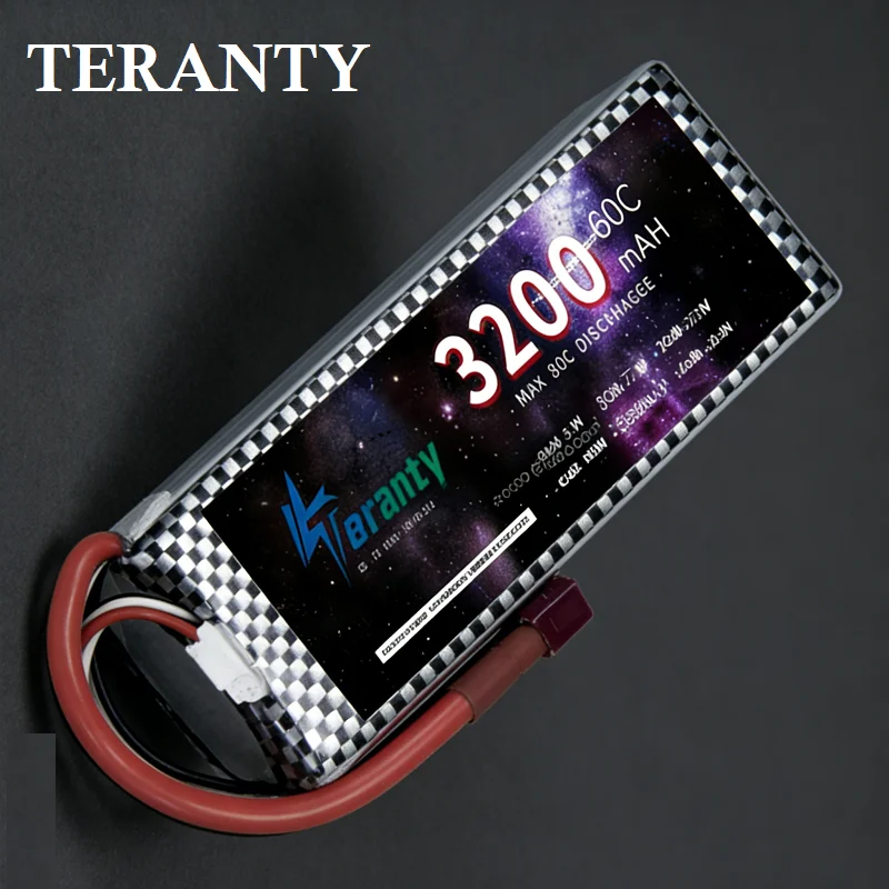 1-2 Stück TERANTY 3200mAh 60C Lipo-Akku 2S 7,4V Softcase-Akku RC Lipo-Akku mit T/XT60-Stecker für RC-Auto, Hubschrauber, Flugzeug