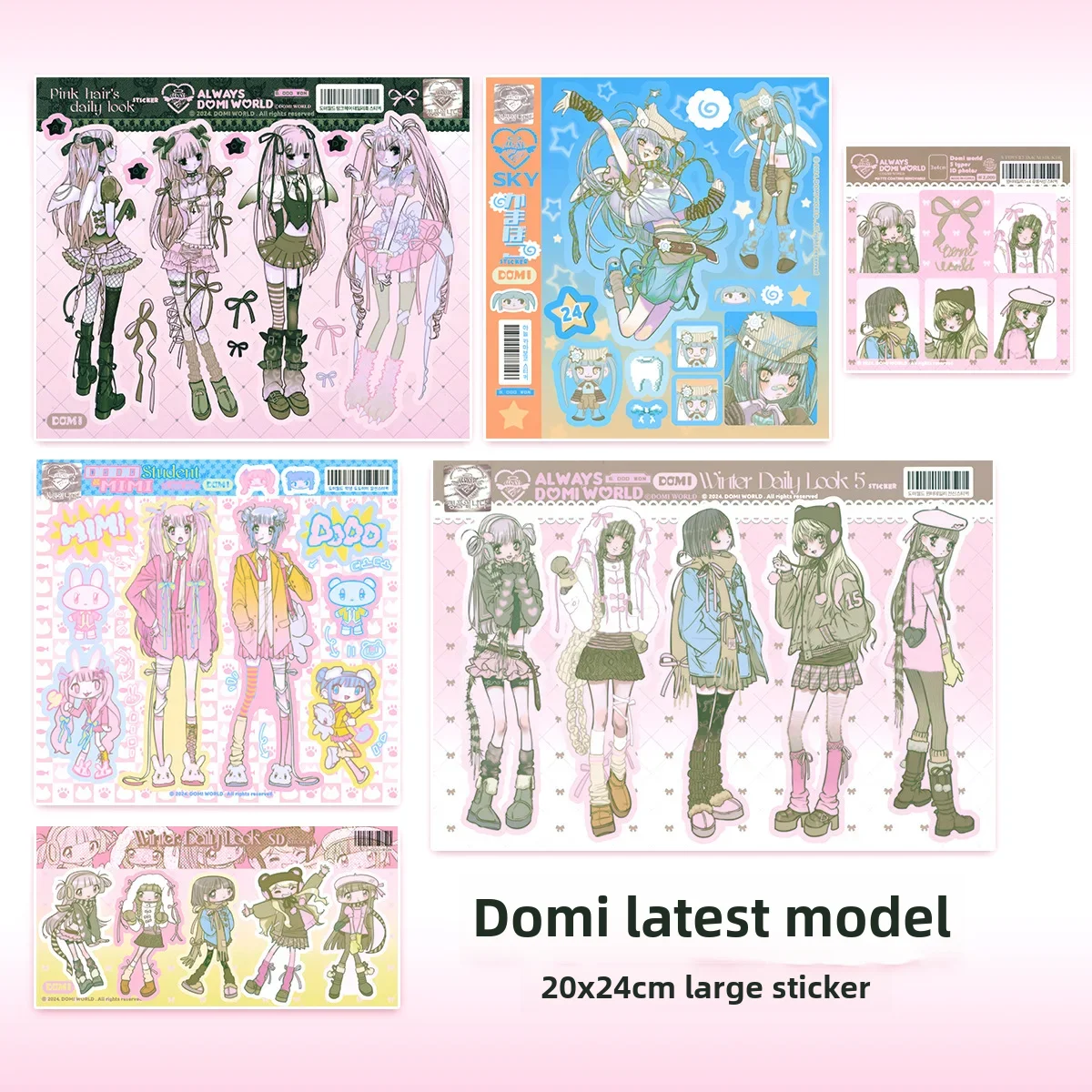 Domi New Sticker Book Women's Korean Character Stickers Whole Book Flat Replacement Sweet Asian Ins Style Scrapbooking Material