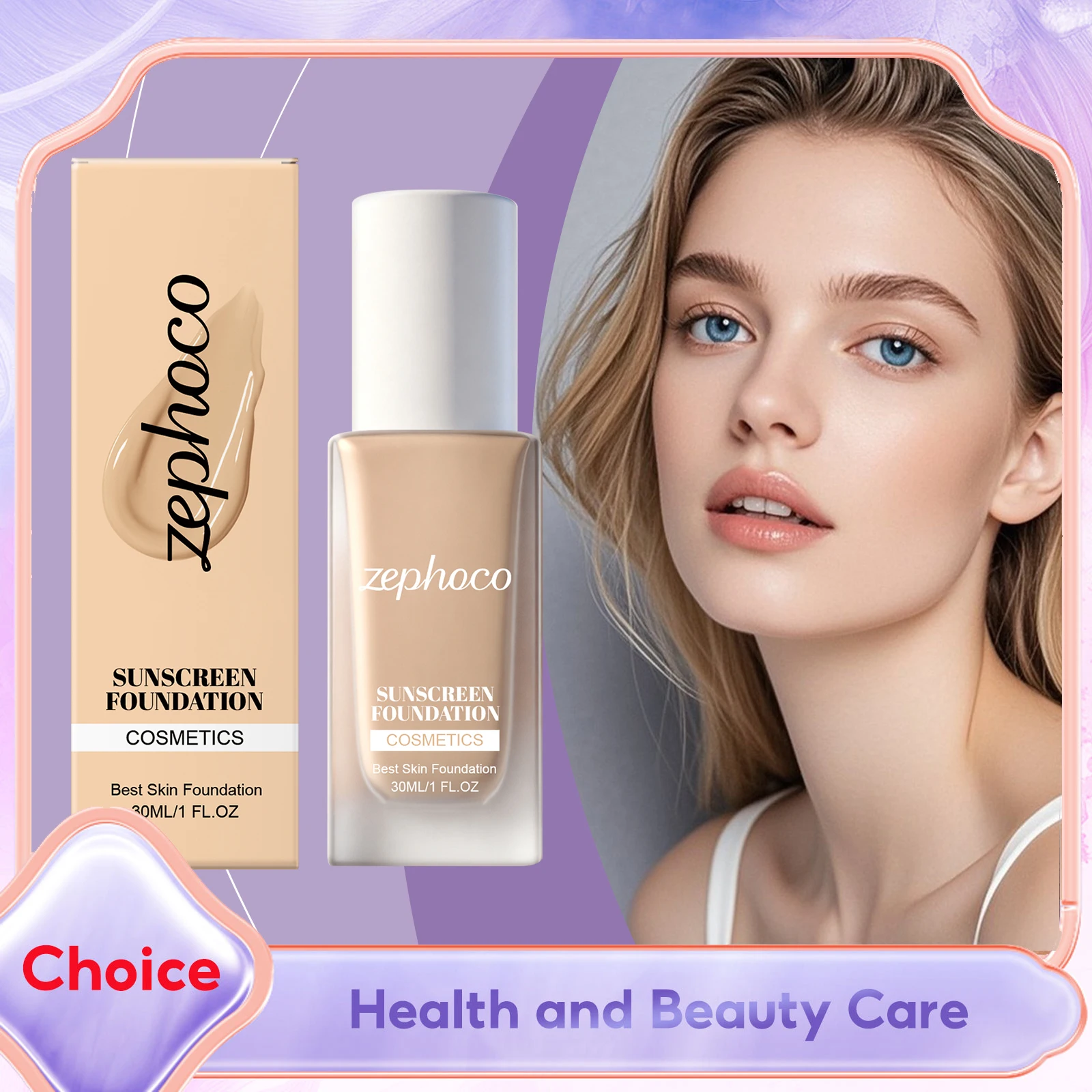 

Sunscreen Foundation Cosmetics Moisturizing Nourishing Skin Resists UV Lightweight Evens Tone Multi-effect Concealers Sun Screen