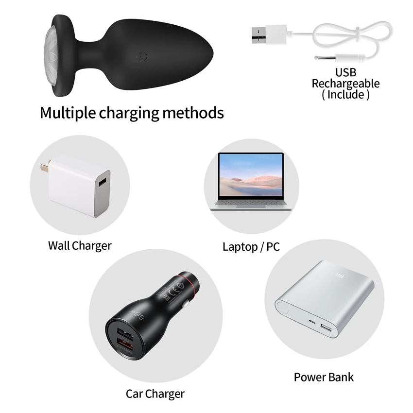 Wireless Remote Led Light Anal Vibrator Sex Toy For Men Women Anal Plug Male Prostate Massage Vagina Vibrator Anus Butt Plug 18 view 5
