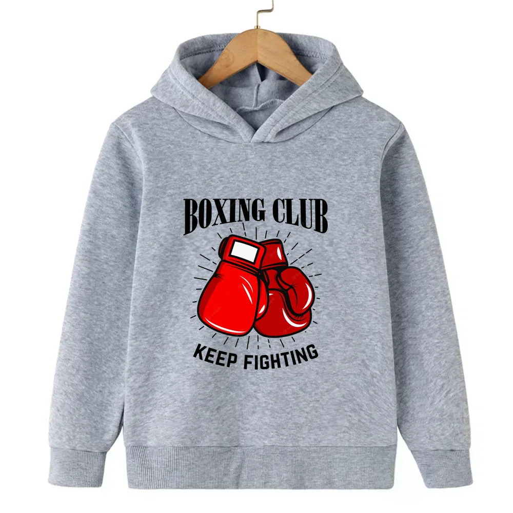 Boys Girls Hoodie Sweatshirt Autumn Winter Long sleeve Harajuku jumper Fashion printed boxing set casual hooded street top New