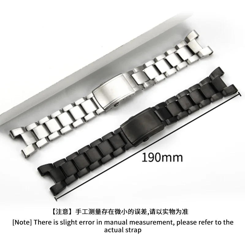 For Casio GSHock Watch Strap Heart of Steel Double Press Buckle 26x14mm GST-W300/400g/B100/S310 Concave Interface Watchbands