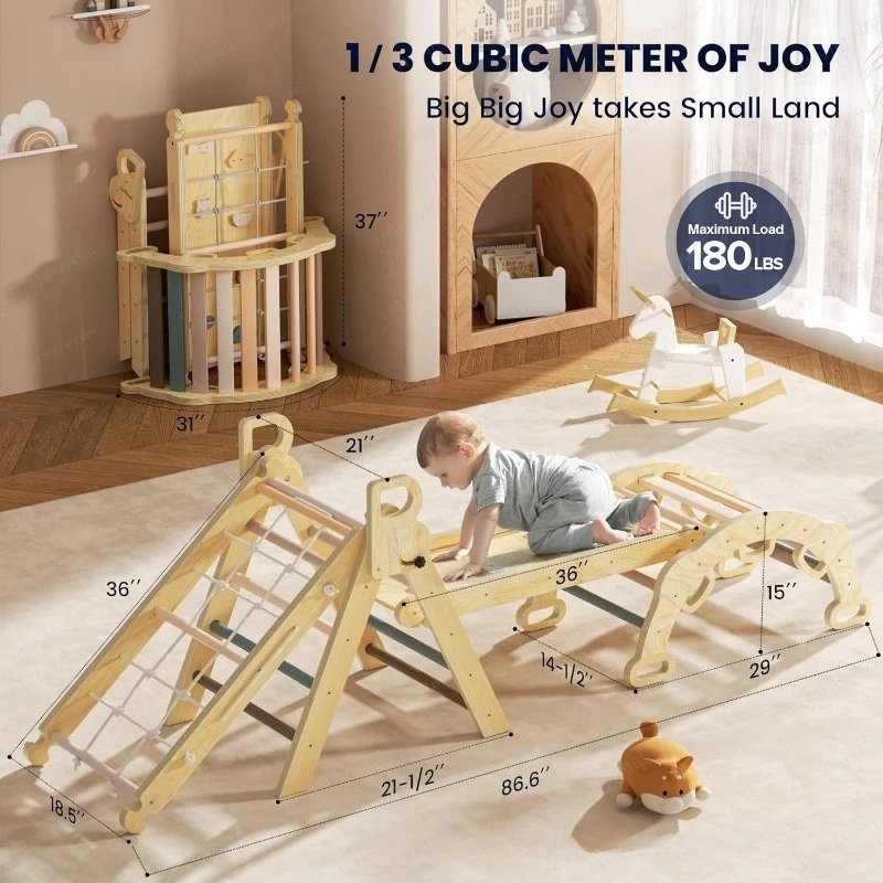 Home Gym For Toddlers - Structure d'escalade intérieure en bois massif