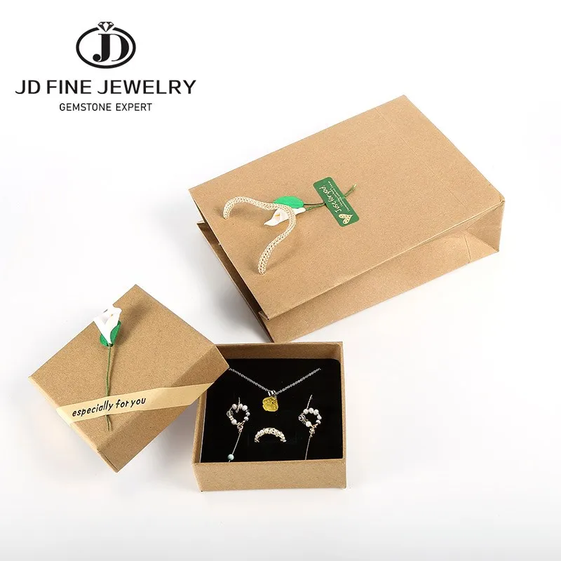 JD New Square Jewelry Organizer Box Engagement Ring For Earrings Necklace Bracelet Display Gift Box Holder Handmade Love Wedding