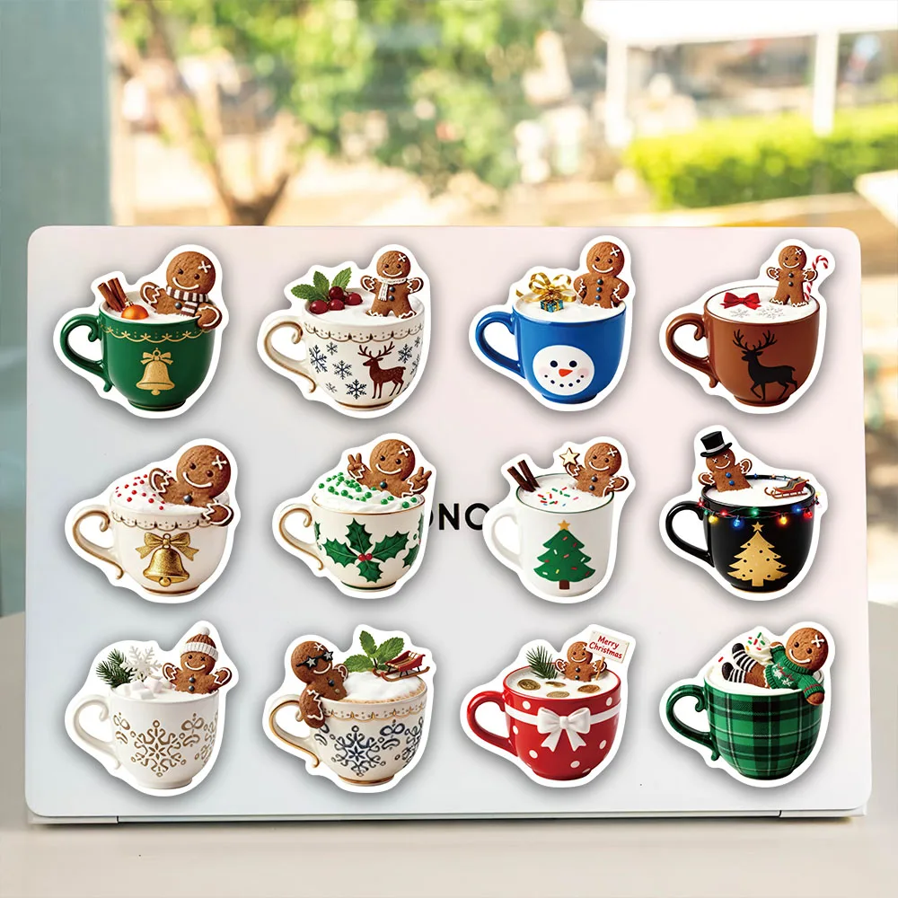 50PCS Weihnachten Kaffee Spaß Aufkleber DIY Telefon Fall Laptop Wasser Tasse Computer Spielzeug Aufkleber