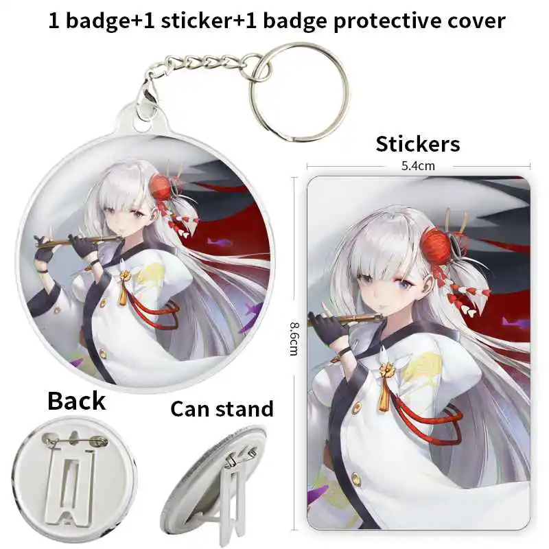 Shokk AzurLane  Game Anime Character Badge Brooch anchor Peripherals Pin Tinplate Children's gift Jewelry Hat Trinket Creative