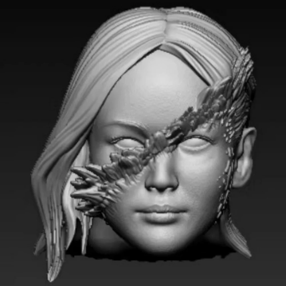 【30days Made】Pre-sale 1/12 Scale Female Soldier Anti-hero Mutant Raven Unpainted Head Sculpt Accessories For 6'' Action Figure - view 3