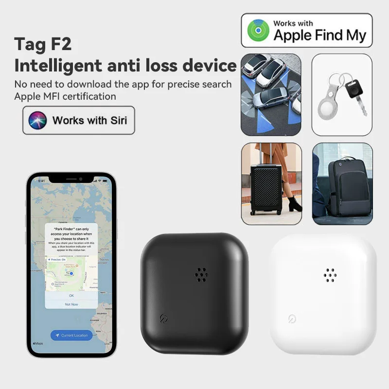 

Smart Tracking Device Tag F2-1 Wireless Anti Loss Keys Finder IP67 Waterproof GPS Luggage Tracker Work With Apple Find My APP