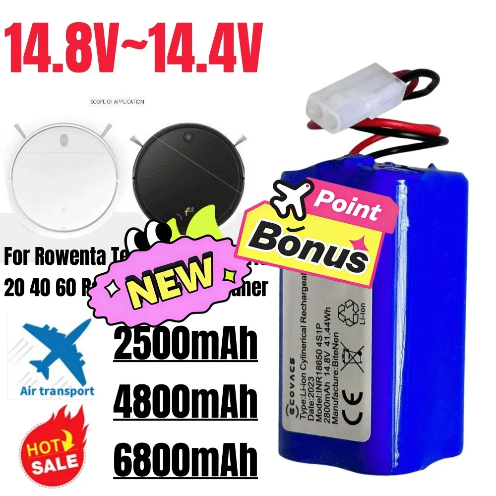 🚧 4800mAh Battery H18650CH-4S1P for Xiaomi Mi Robot Vacuum Mop Essential MJSTG1, Rowenta, Tefal explorer series 20, Mijia G1