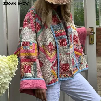 2023 autumn winter pink geometric floral print collar quilted jacket ethnic women quilted full sleeve oversized coat outerwear 2023 autumn winter pink geometric floral print collar quilted jacket ethnic women quilted full sleeve oversized coat outerwear