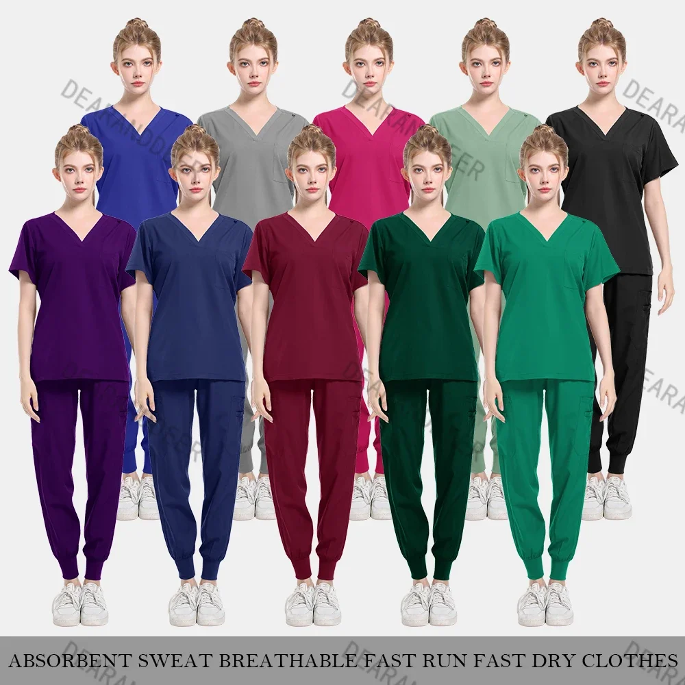 Surgical top pocket straight-leg pants wrinkle-resistant high-grade fabric clinical uniform washable nurse medical surgical set