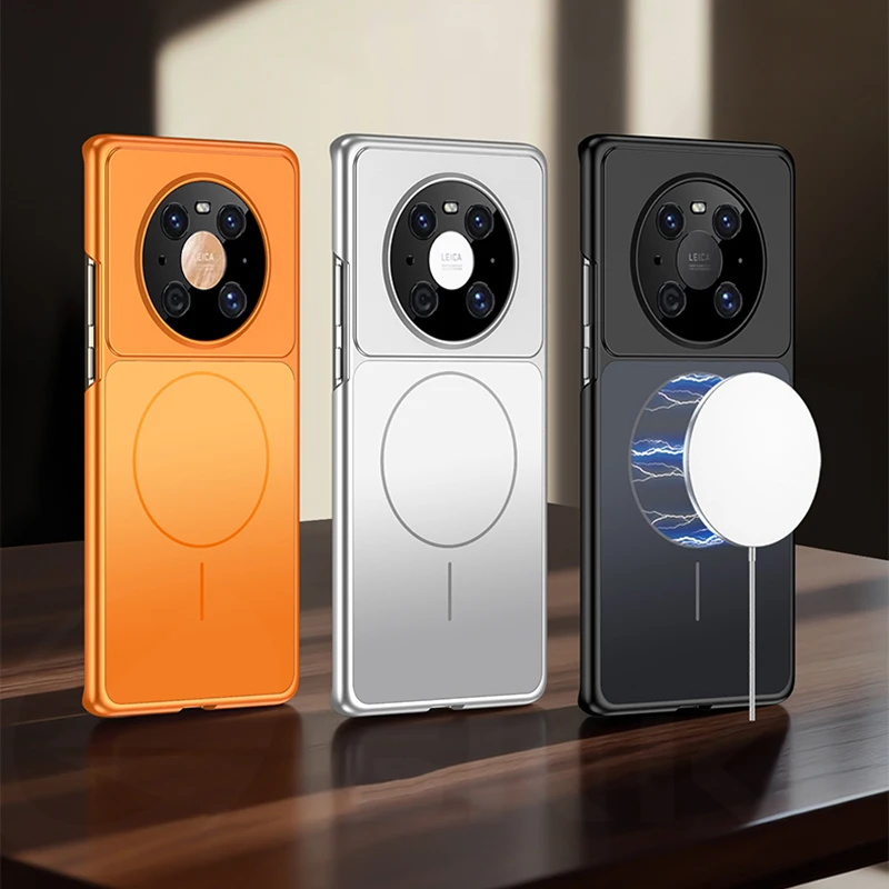 Magnetic Wireless Charge Case For Huawei Mate 40 Pro Luxury Frosted Skin Feeling Plastic Hard Cover For Mate 40 60 70 Pro Case