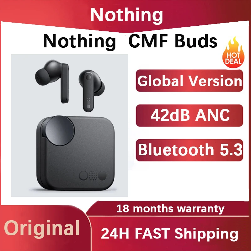 

CMF Nothing Buds Wireless Bluetooth Earphones with 42dB ANC Active Noise Cancellation IP54 Waterproof Bluetooth 5.3 Global Versi