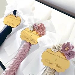 12/24/48Pcs Personalized Label Engraved Mirror Acrylic Wedding Table Party Name Baby Shower Chocolate Bar Decoration Custom Gift