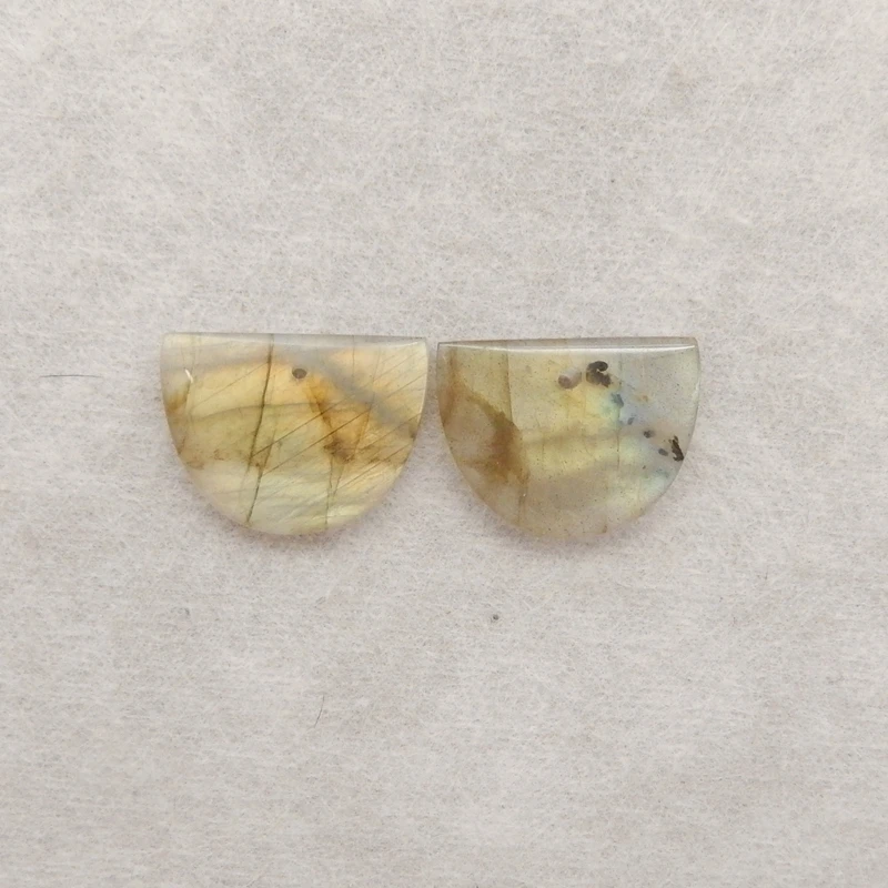 

Natural Labradorite Semicircle Earring Beads 20x15x3mm 3.5g Shiny Fashion Jewelry Accessories for Women Flashy Gift for Her