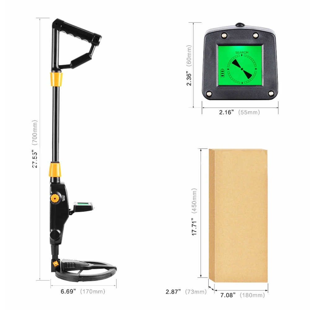 High-Sensitivity Waterproof Metal Detector With LCD Display Sound Indication Lightweight ABS Beach Shallow Water Forest Hunting