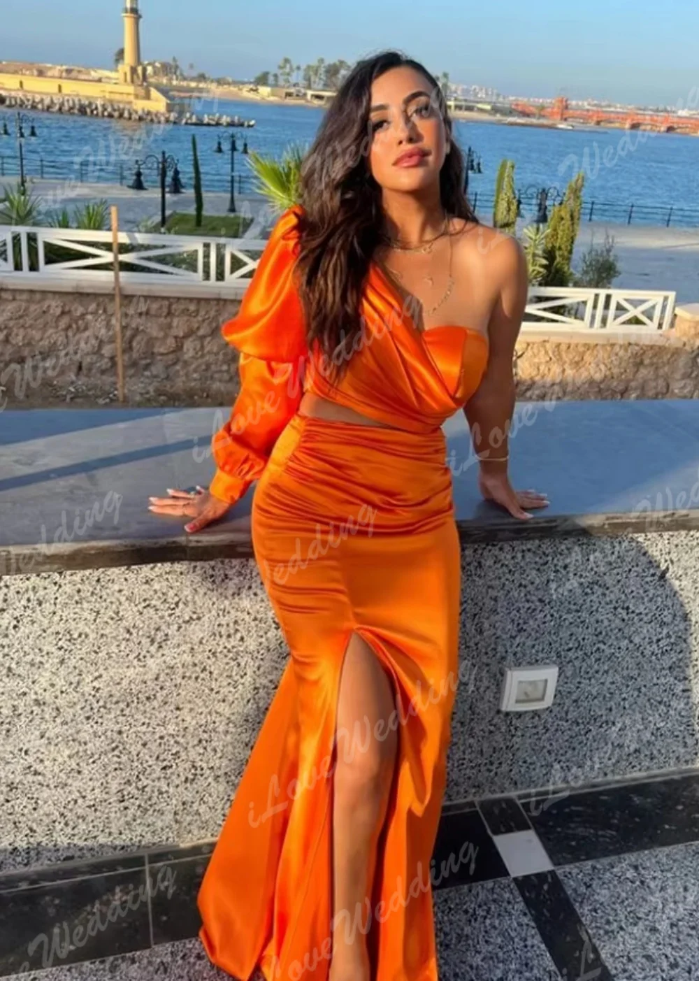 Exquisite High Quality One Shoulder Ruched Pleat A-line Long Evening Dress Customized Prom Dresses Simple Fashion Classic Retro