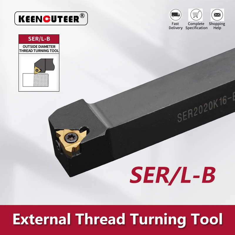 SER/L-B SER1212/1616/2020/2525 external thread turning tool CNC lathe machining cutter bar threading tool holder