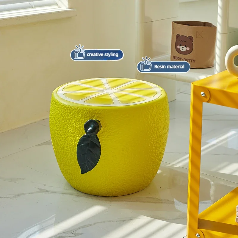 Internet Celebrity Lemon Model Low Stool Creative Design Cute Leisure Stool Household Small Apartment Shoe Changing Stool