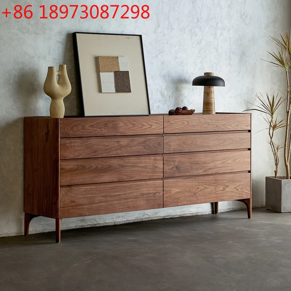 

North American black walnut pure log eight-bucket cabinet bedroom bedside cabinet