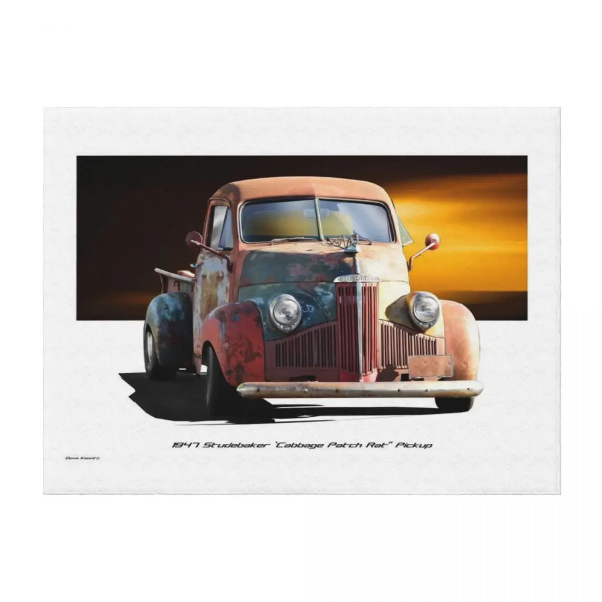 

1947 Studebaker 'Cabbage Patch Rat' Pickup Throw Blanket warm winter Nap Soft Plaid Personalized Gift Blankets