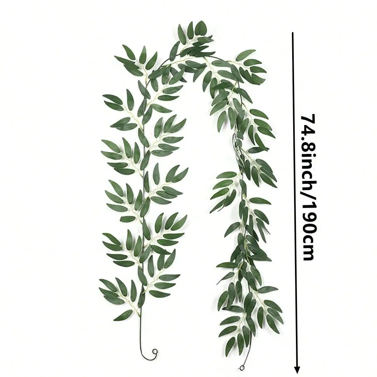 Künstliche Olivenblatt-Weidenranke, grüner Rankenbaum für Hochzeitsbogen-Hintergrund, Party-Tischdekoration & Heim- und Gartendekoration – Detail 2