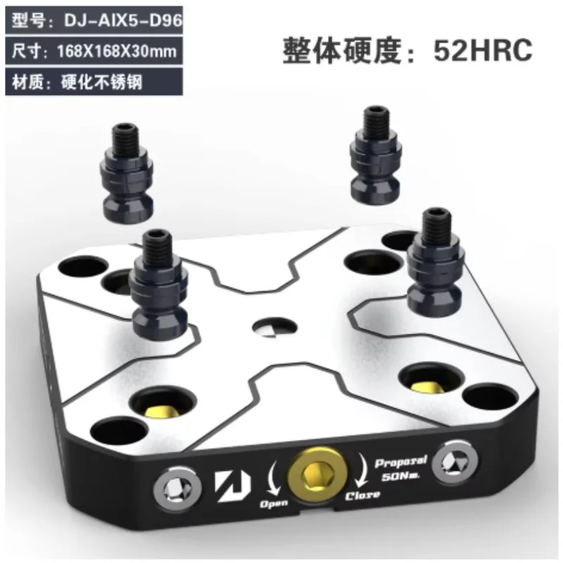 4-5 Axis Fixture Self-centering Vise Positive Paired with Zero Point Quick Change Four Axis L-block Bridge Board D52 D96