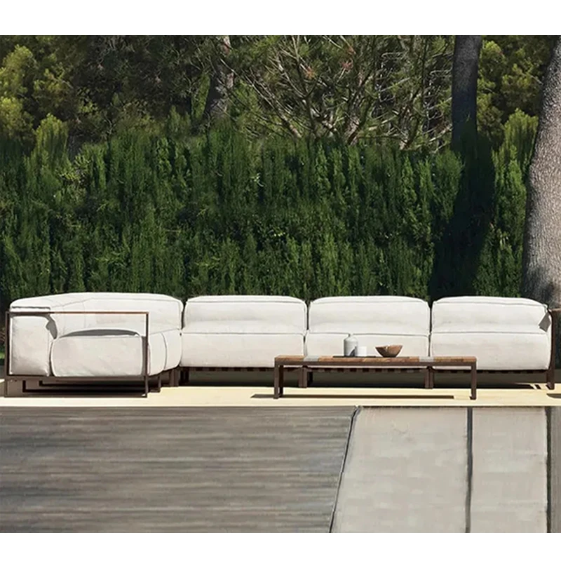 

Modern 4-Piece Luxury Outdoor Lounge Furniture Set All-Weather Rustproof Aluminum and Wicker for Hotel Porch or Garden