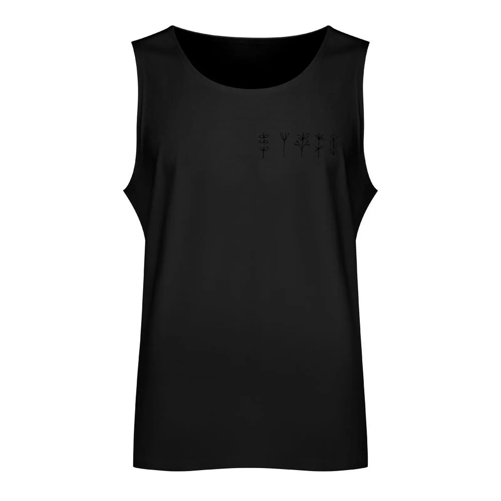 Plant grasses minimal Tank Top gym t shirt men bodybuilding men clothes for men summer