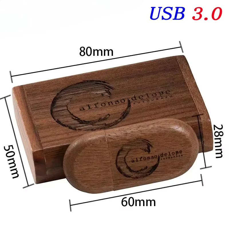 Regalo di nozze Chiavetta USB 3.0 64 GB Logo personalizzato Scatola di legno Chiavetta USB da 32 GB Pendrive Campione gratuito Disco U Memory Stick da 16 GB 8 GB 4 GB