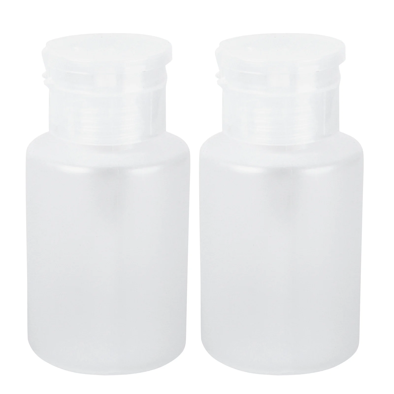 Contenitore di stoccaggio trasparente per bottiglia con pompa pressata da 2 pezzi per accessori per nail art Organizzatore di liquidi in polvere acrilica riutilizzabile