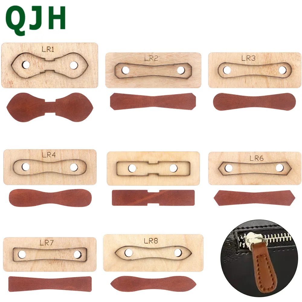 Zipper Head Leather Cutting Mould Bag Chain Template DIY Handcraft Bag Straps Cutting Die Leather Tool Wooden Punching Stencil