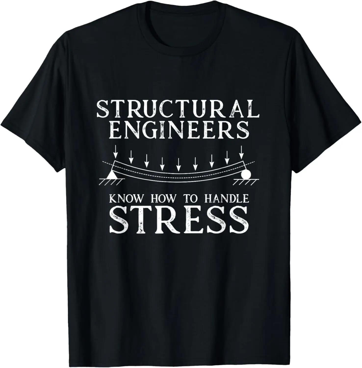 NEW! Structural Engineers Know How To Handle Stress Joke T-Shirt - MADE IN USA