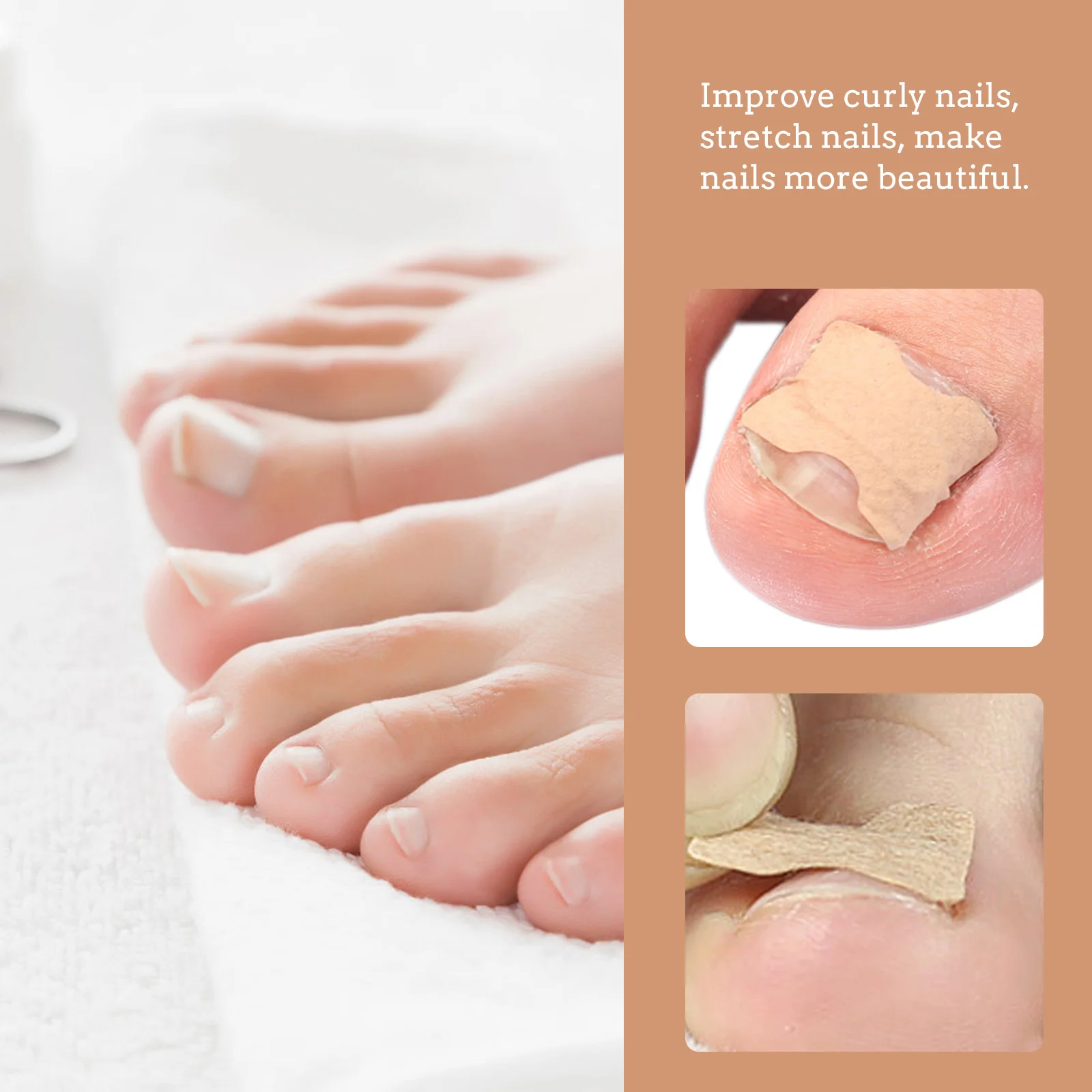 

8 Sheets Nail Sticker Toenail Corrector Patch Self-adhesive Patches Foot Care Tools Stickers Correction Non-woven Fabric Tapes